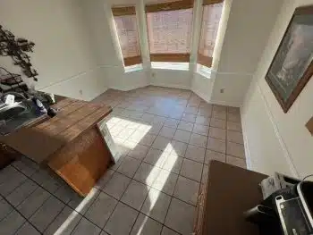 Tile floor before professional grout cleaning