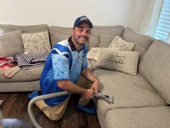 Billy cleaning upholstery