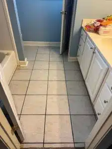 Ceramic tile before grout cleaning