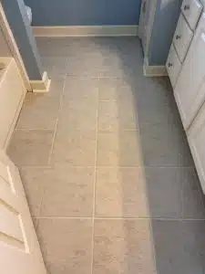 Ceramic tile after grout color sealing