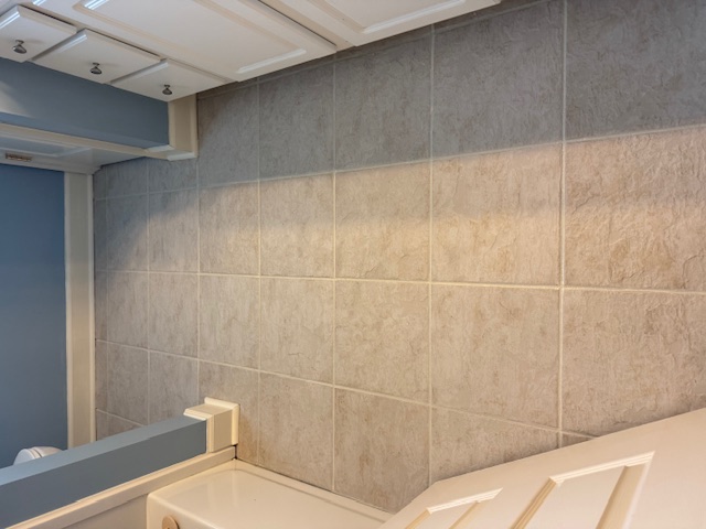 ceramic tile after cleaning and color sealing