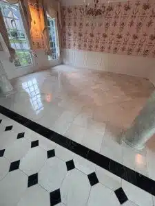 marble floor after polishing