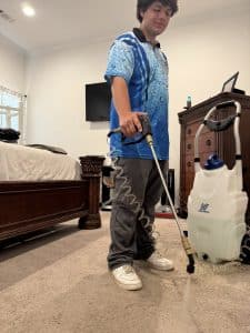 BJ spraying carpet treatment