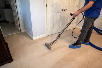 carpet cleaning in progress