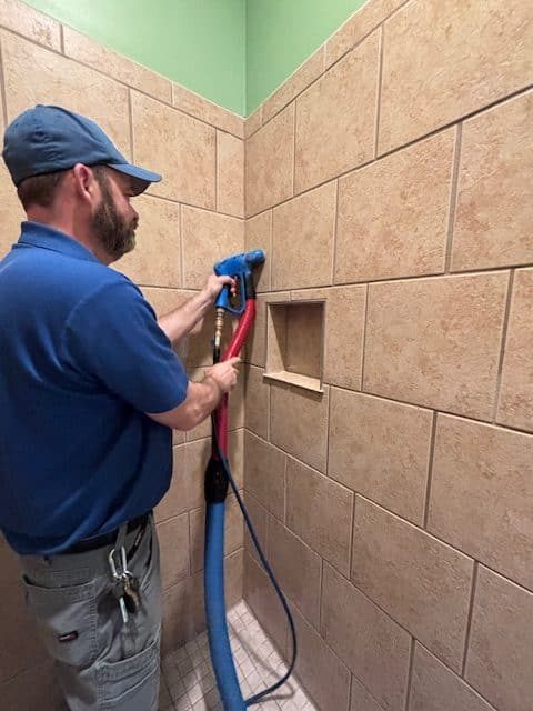 Professional tiled shower restoration and deep cleaning