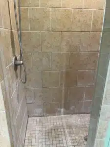 before shower cleaning