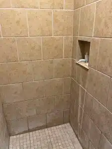 before shower cleaning