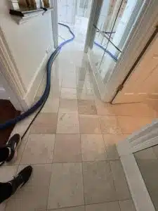 marble floor before cleaning and polishing